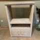 Meuble vintage en osier blanc