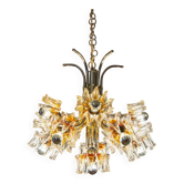 Chandelier Carlo Nason for Mazzega - Murano flower lampshade - Hollywood Regency - 1970s