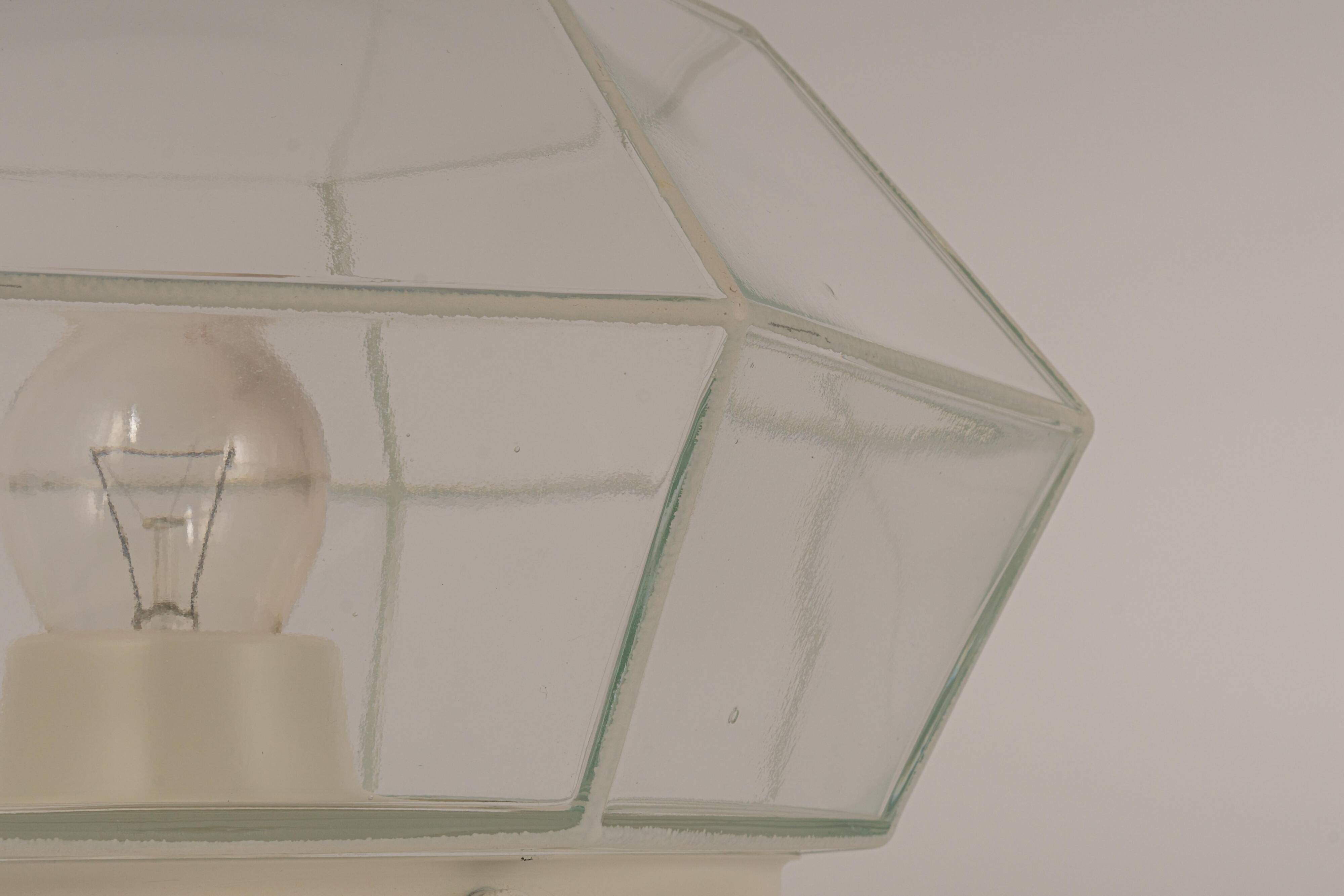 white glass ceiling lights by Limburg, Germany, 1960s.