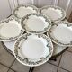 Set of 6 flat plates earthenware New Givors model "RIta" 30s