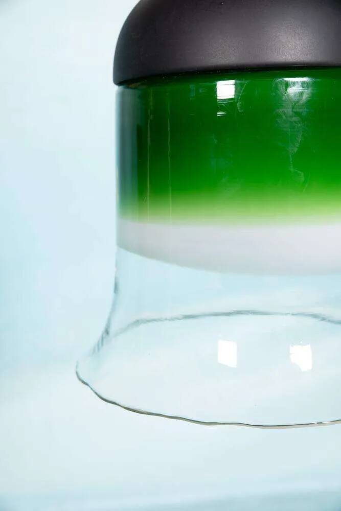 Minimalist glass pendant light Peil & Putzler from the space age