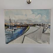 Aquarelle par Michel Roubille. L'île d'Yeu 2000.