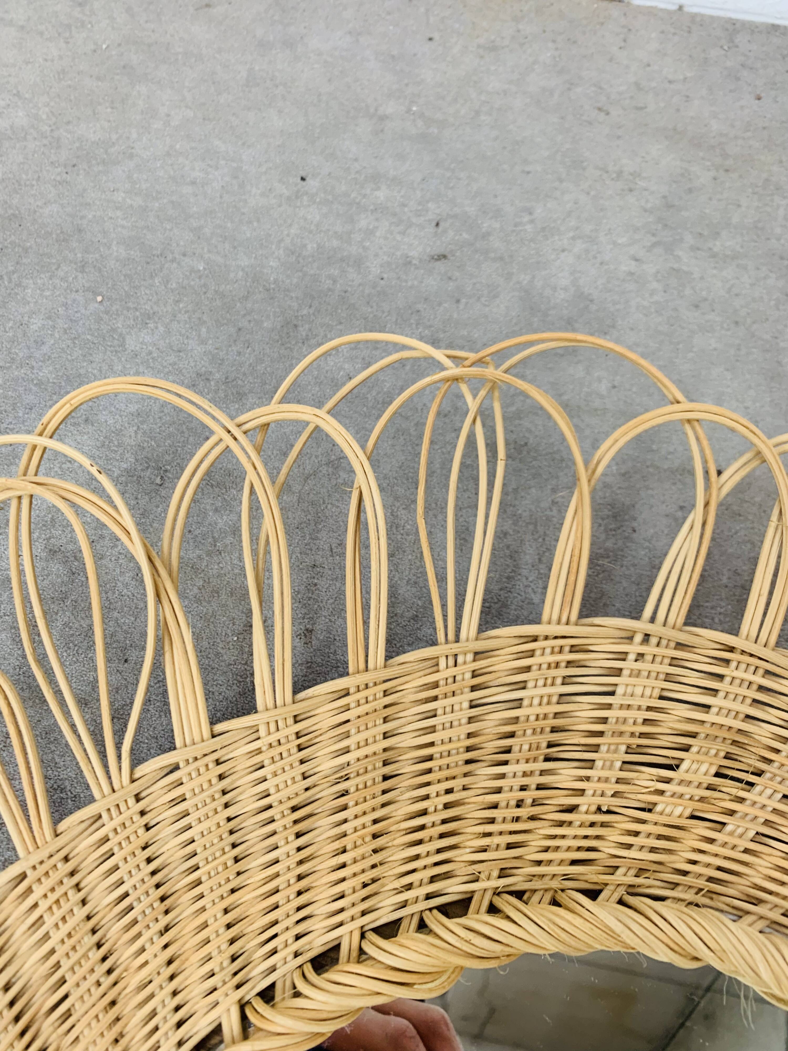 Vintage rattan sun mirror from the 60s