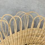 Miroir soleil rotin vintage années 60