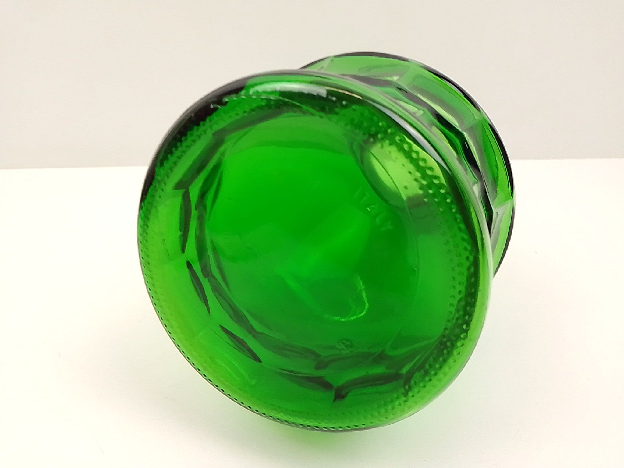 Green glass jug 22.5 cm