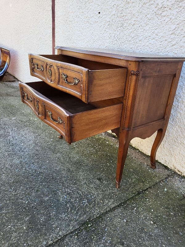 Chest of drawers in walnut jigsaw 2 drawers
