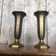 Pair of old art deco vases in vintage brass