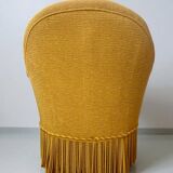 Fauteuil crapaud en tissu jaune
