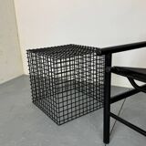Table d'appoint cubiste moderniste en acier, années 1980