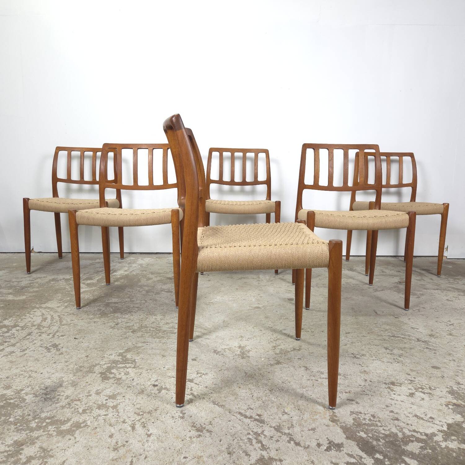 Niels Møller model 83 dining chair teak new papercord