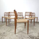 Niels Møller model 83 dining chair teak new papercord