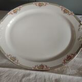 Large serving dish in Limoges porcelain Flower baskets, fruit - early 20th