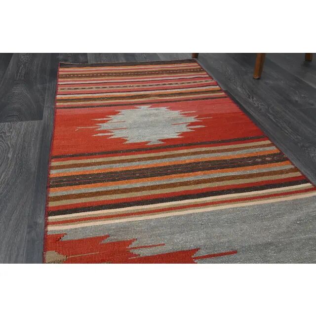 1970s Turkish Oushak Handmade Wool Cotton Red Runner Rug 73x261