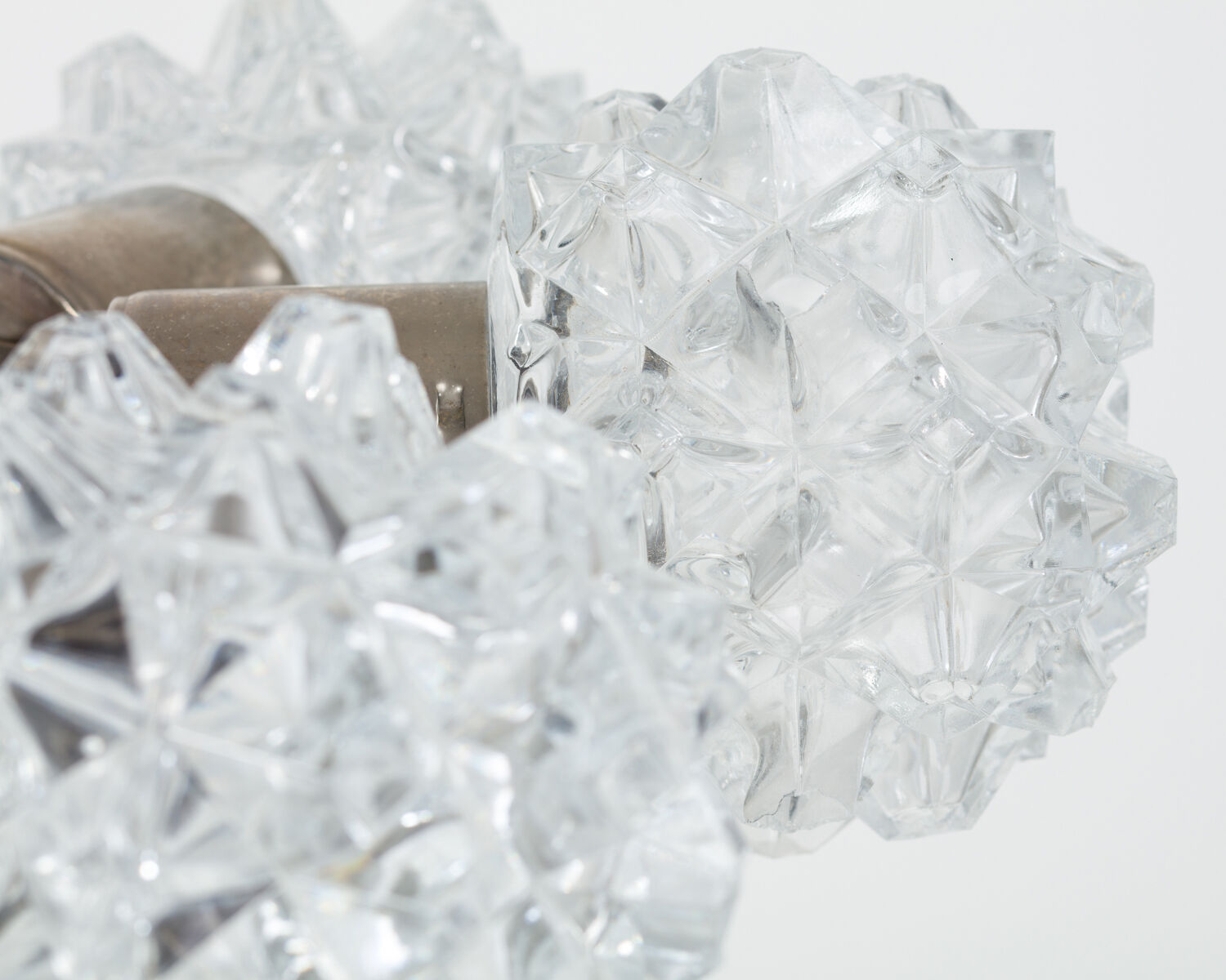 Lampe de plafond en verre taillé de Kamenický Šenov, 70S