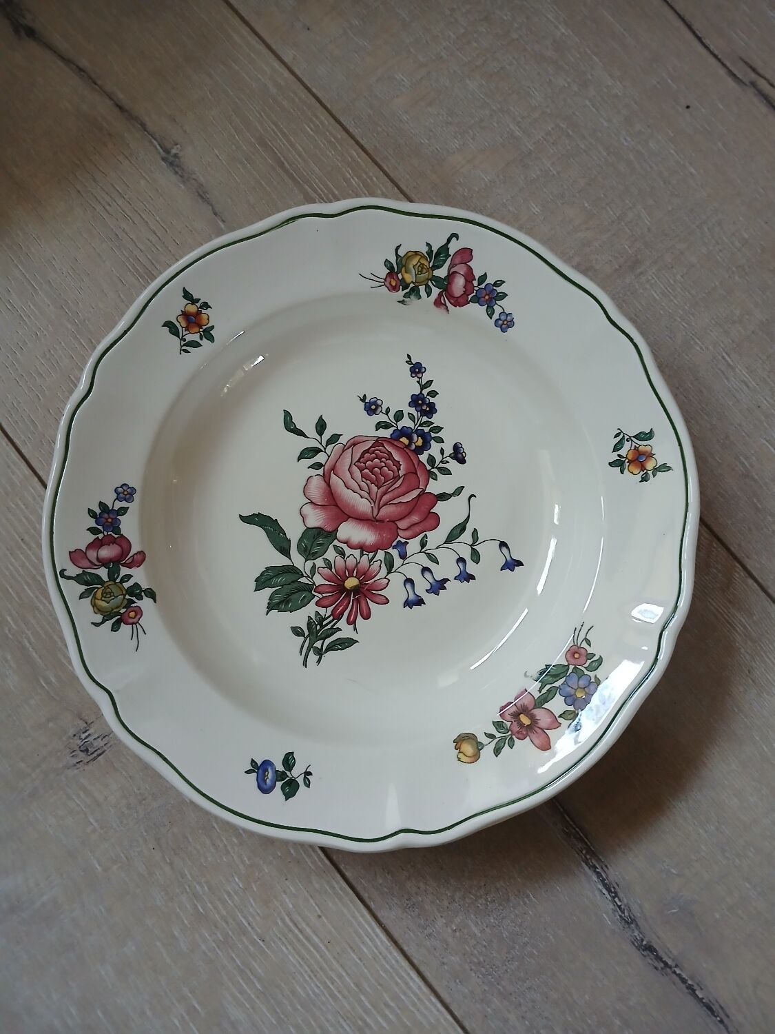 8 mismatched antique soup plates
