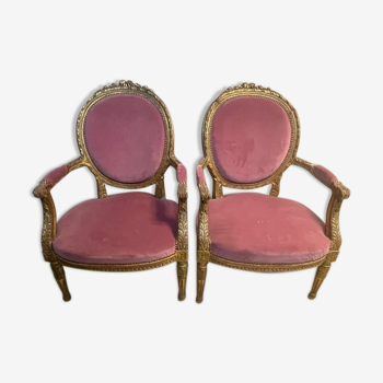 Paire de fauteuils style Louis XVI époque Napoléon III