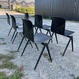 Set of 6 chairs Galvanitas S22 ebony 60s Netherlands