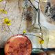Vase bois massif loupe d'orme vintage