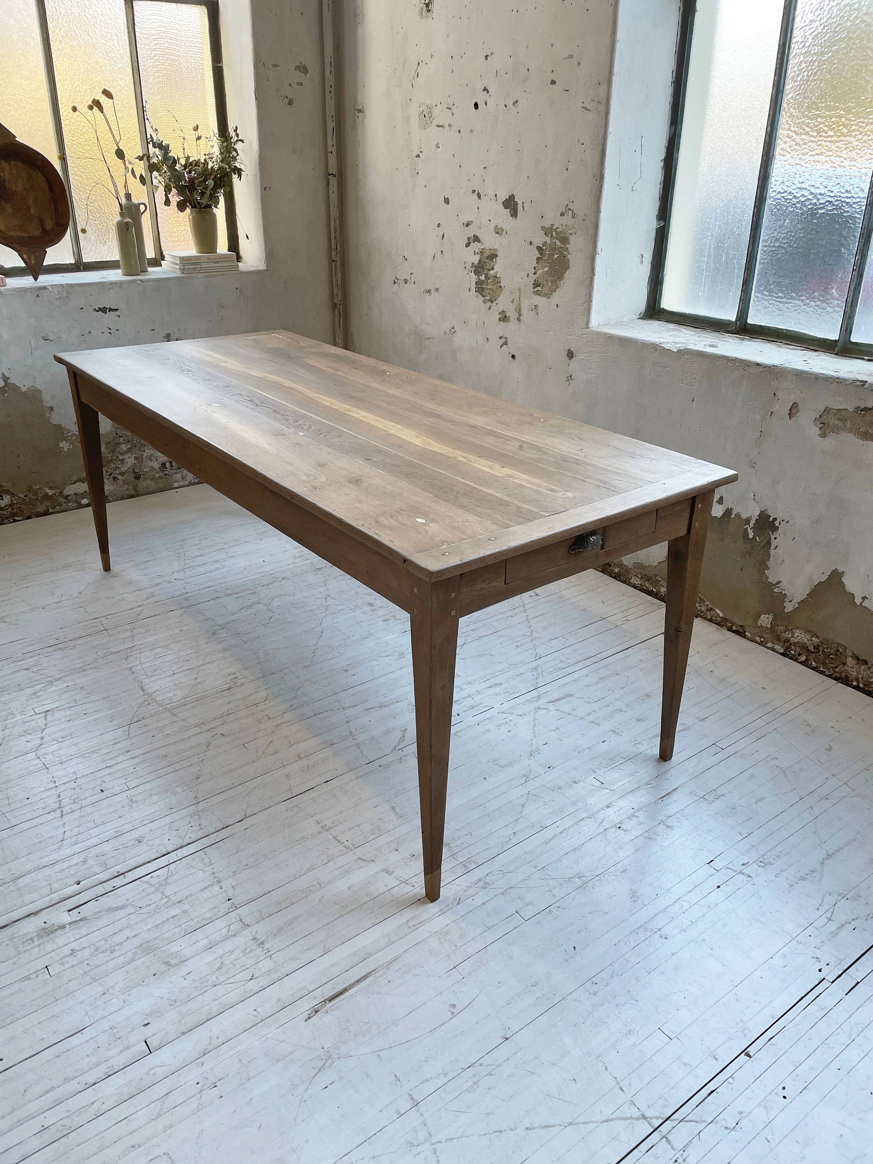 2m oak farm table