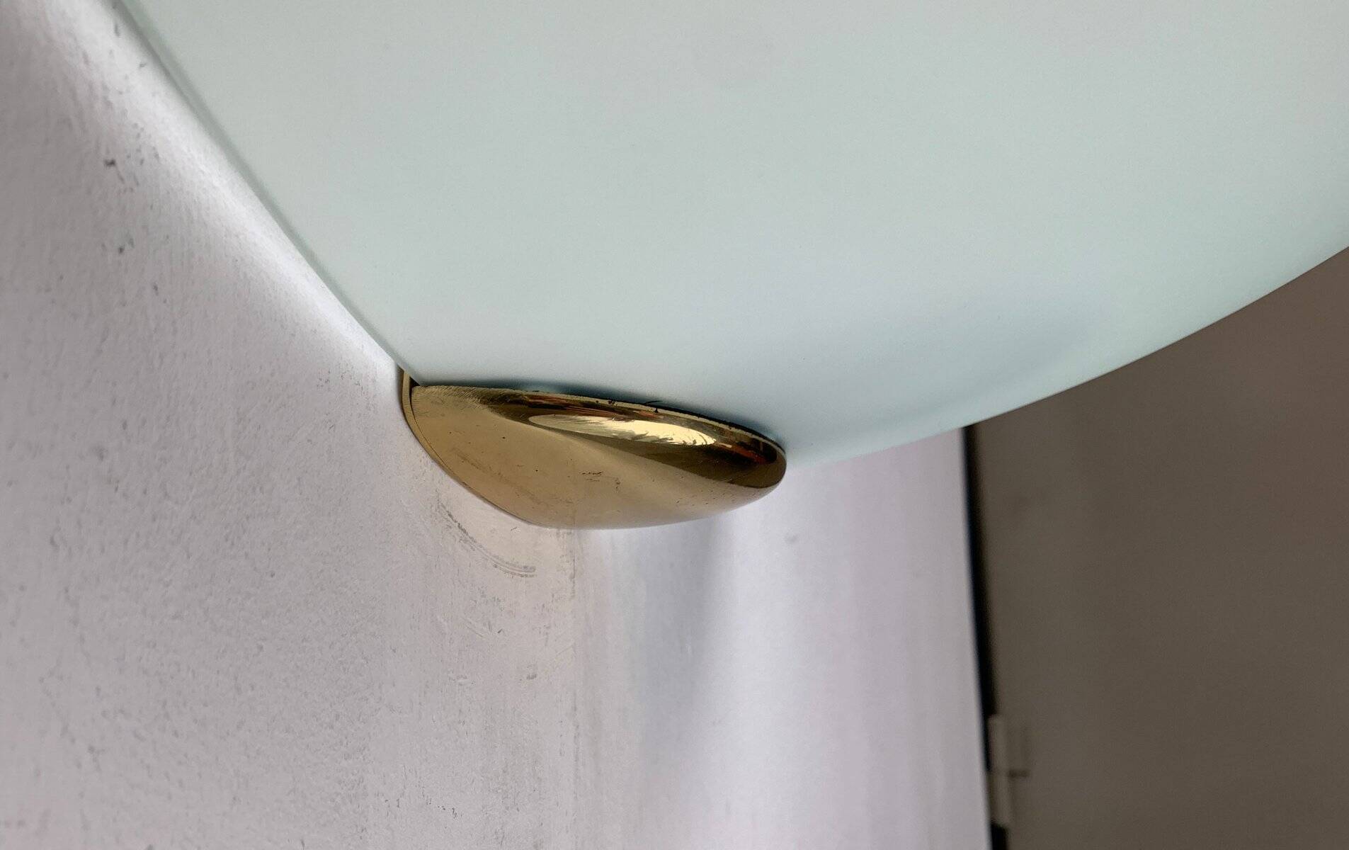 Postmodern vintage glass wall light by Metalarte, 1980s.