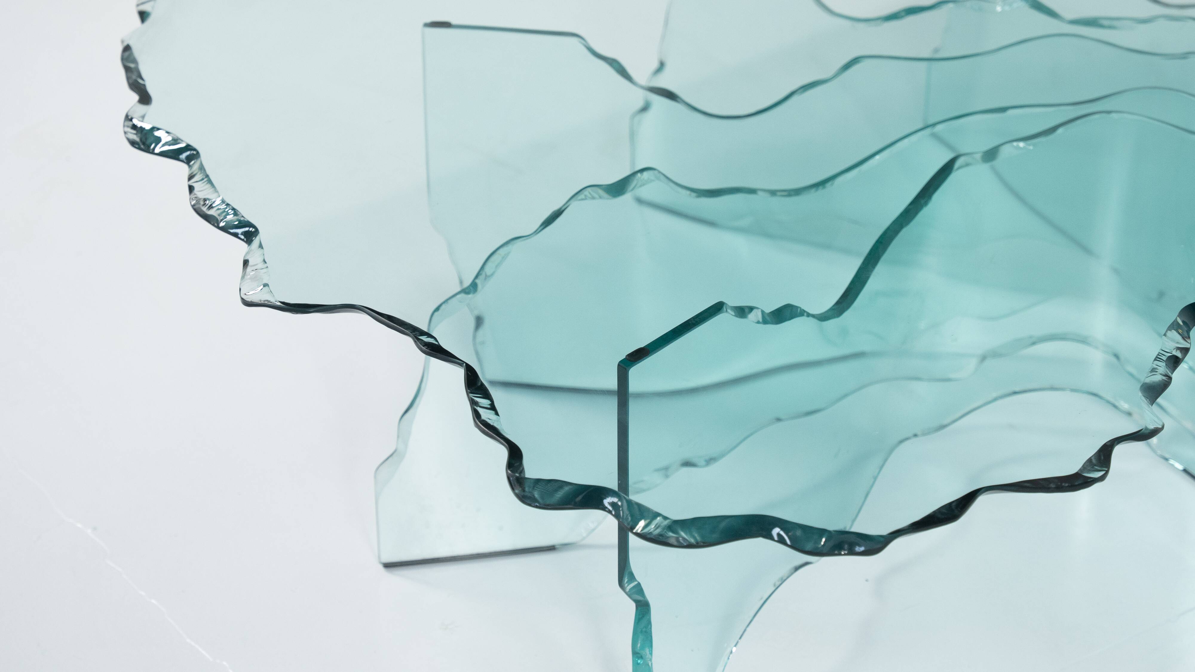 Shell coffee table by Danny Lane for Fiam, glass, 1980s.