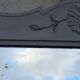 Antique Louis XV style mirror in solid oak with grey patina, 131cm.