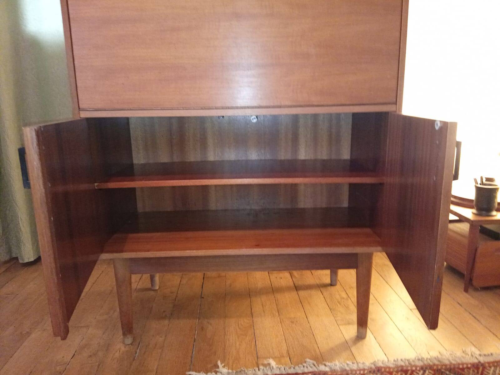 Secretary desk, bar, vintage Scandinavian, mid-century, 1960s.