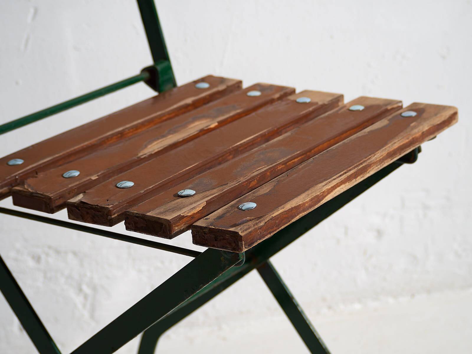 Anciennes chaises de terrasse pliantes (c.1920). Ensemble de 2 pièces #32