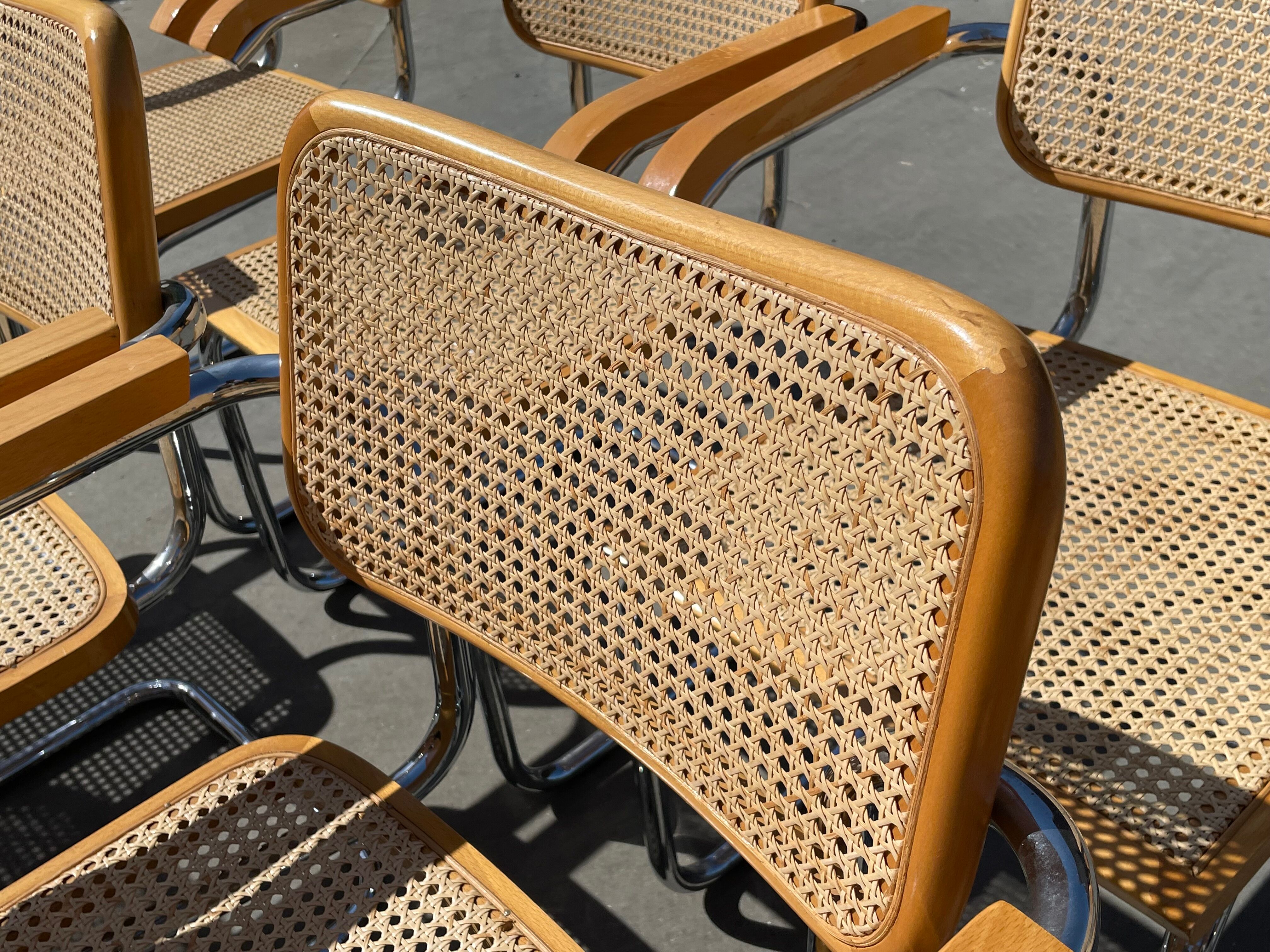 Ensemble de 4 chaises Cesca modèle B64 Cesca Marcel breuer