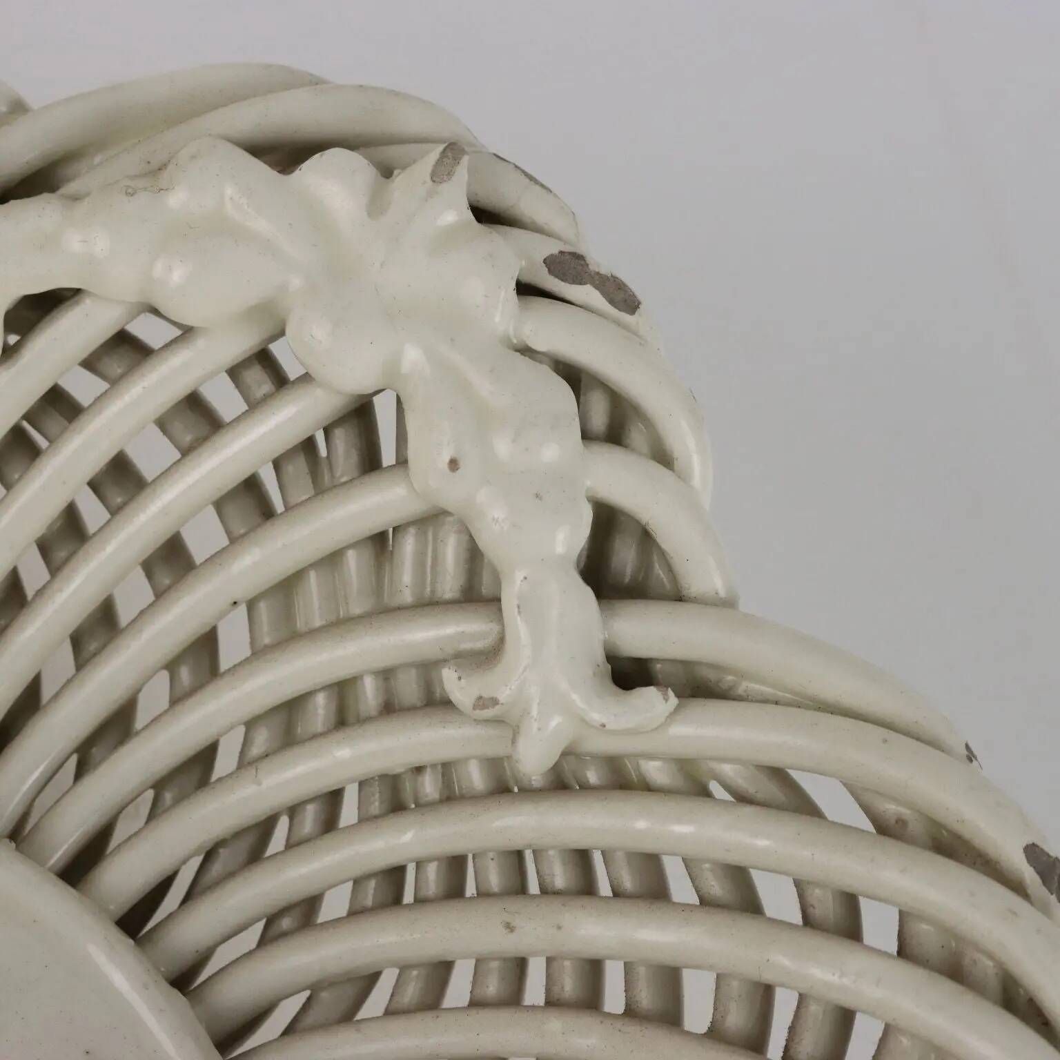 Antique ceramic basket, Veneto, 19th century