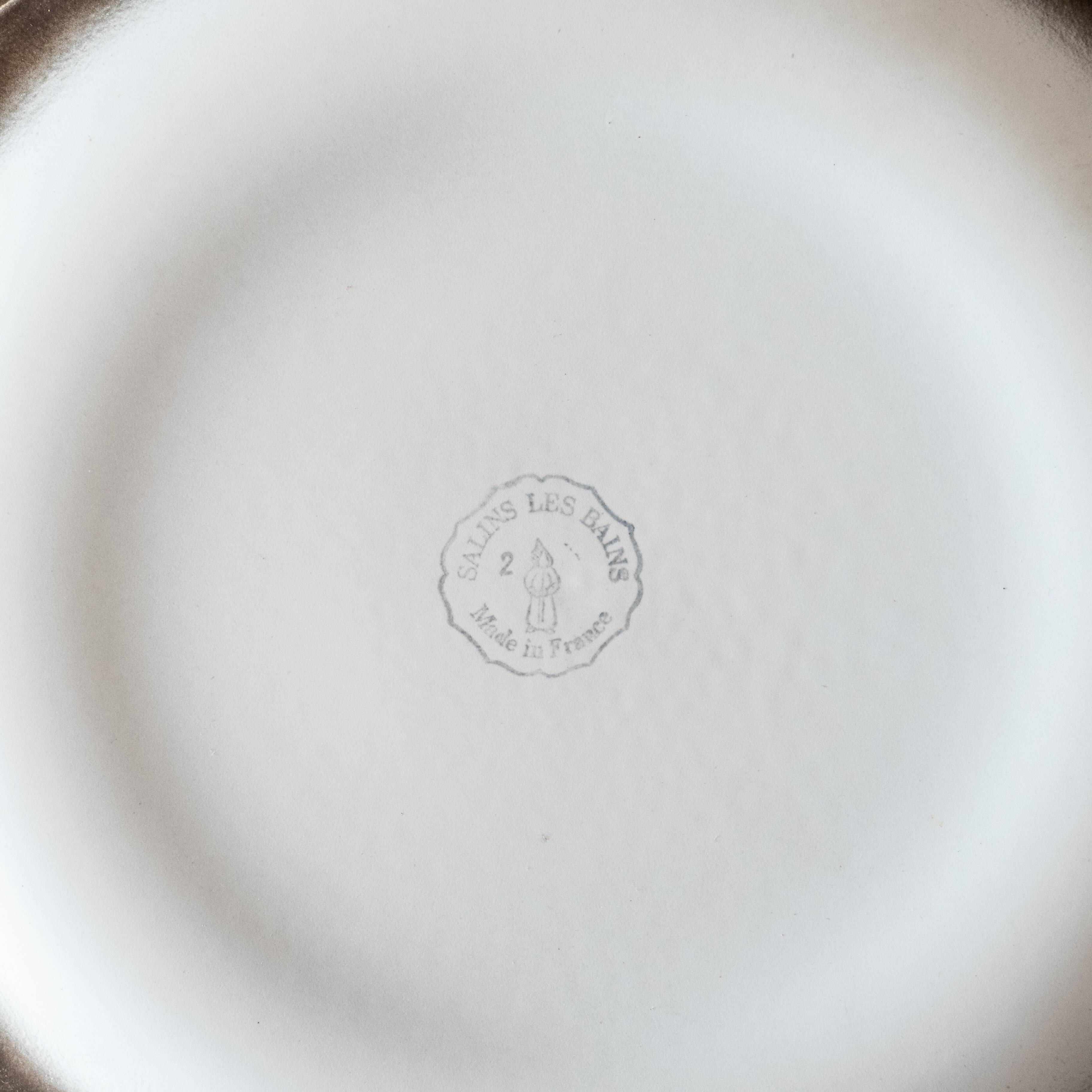 6 assiettes vintage en grès signées Salins les Bains collection "Turenne"