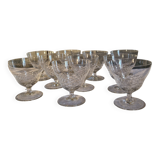 10 Verres à vin en cristal taillé, Circa 1930