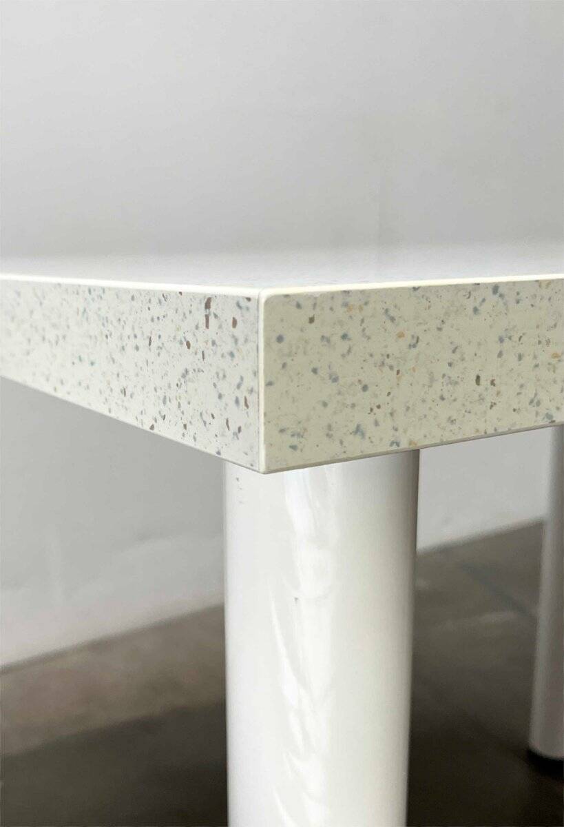 Postmodern Italian vintage dining table with terrazzo-style surface, 1980s.