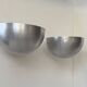 Pair of vintage XL wall lights, brushed metal, Italy, 1970