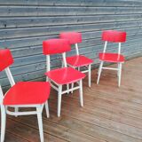 Set of 4 chairs and a vintage table, 70s