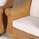 Pair of woven wicker armchairs