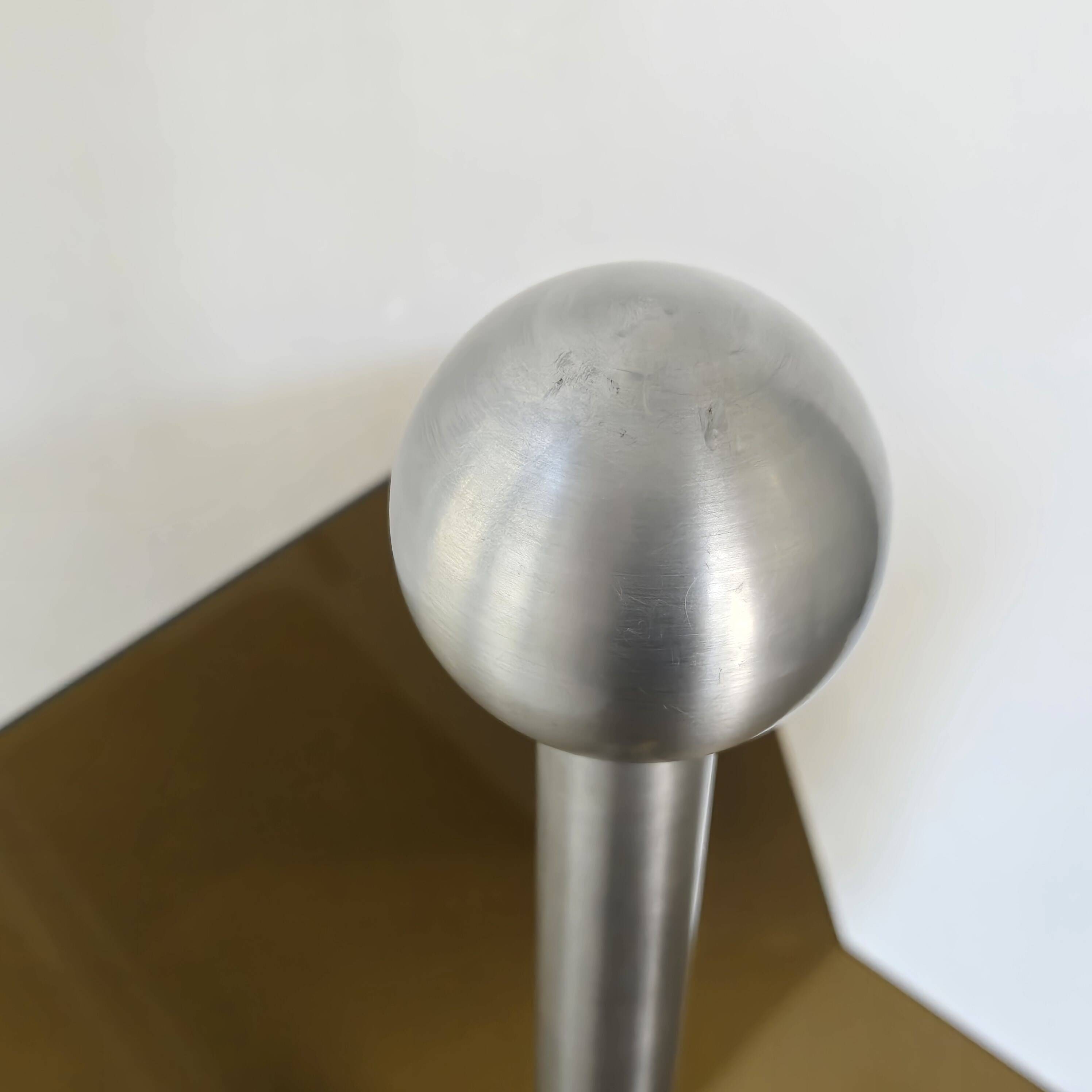 Vintage 1970s magazine rack in plexiglass and brushed steel