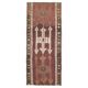 Vintage Turkish Oushak handmade wool cotton brown runner rug 168x395