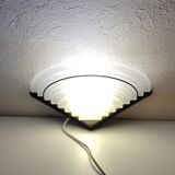 Pair of Italian design wall sconces in glass, art deco style.