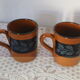 2 glazed terracotta mugs
