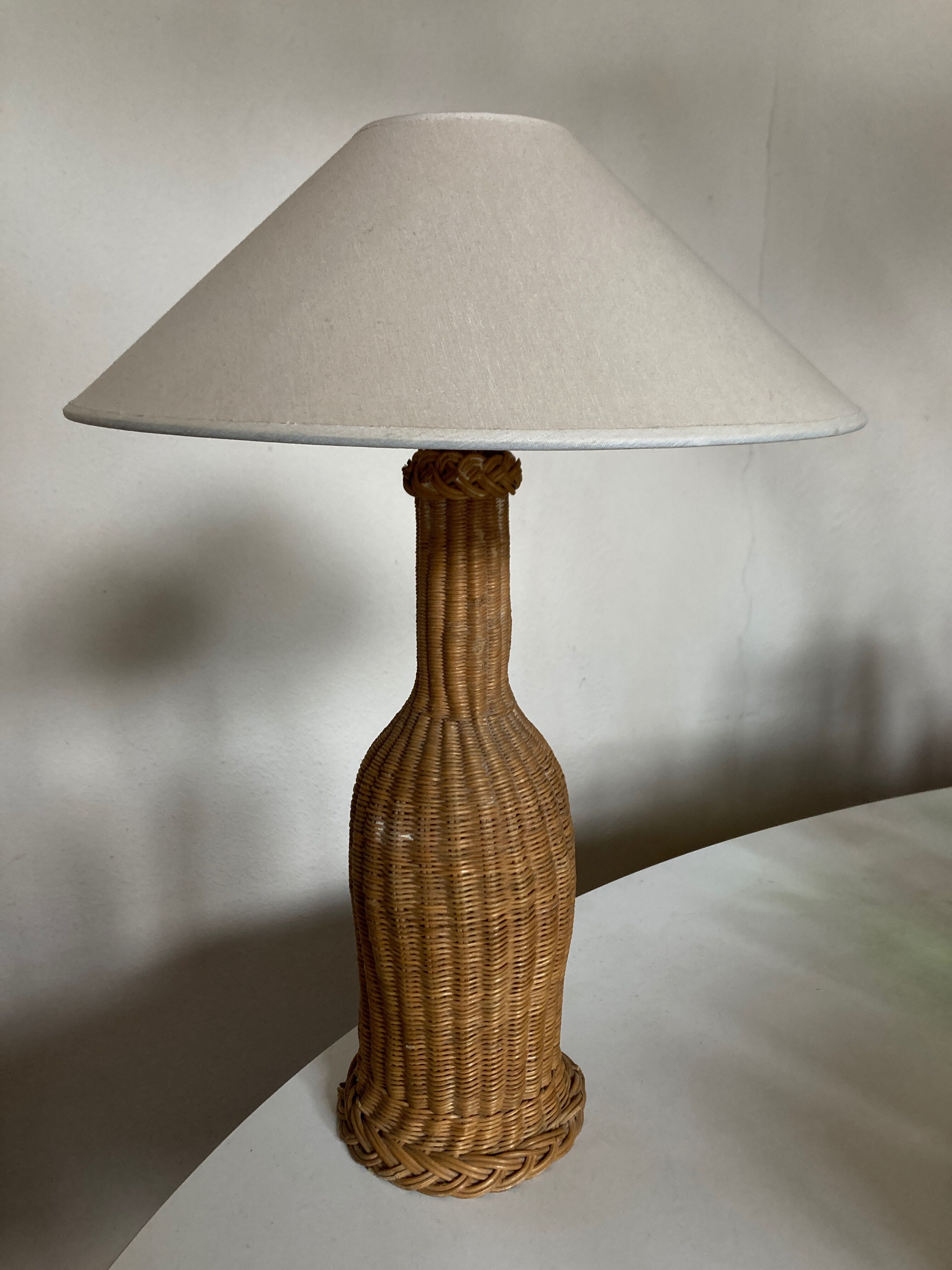 Cabanon Marseille 1950 wicker lamp from basket weavers