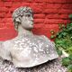 Weathered garden sculpture David concrete bust