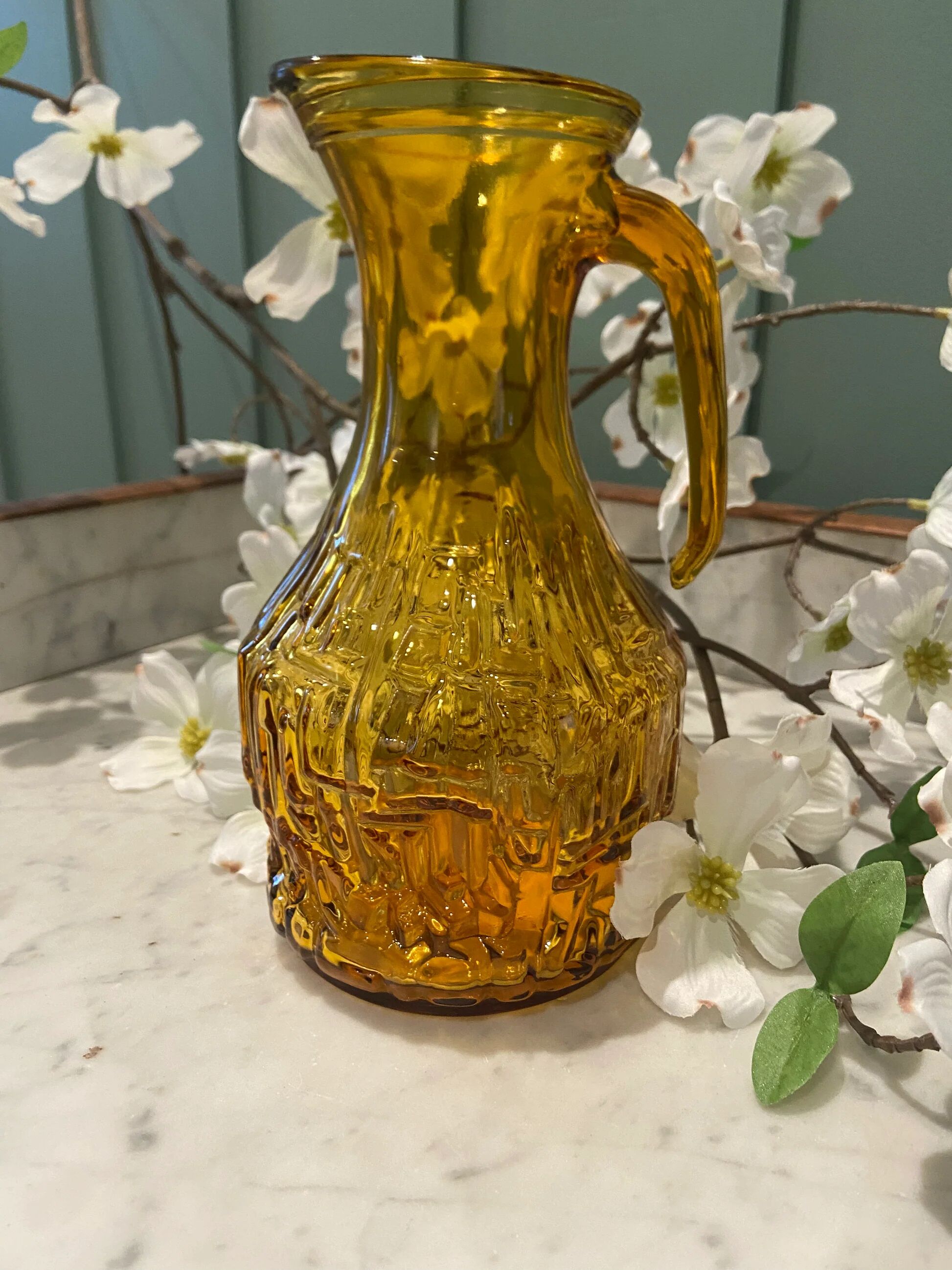 Amber glass carafe