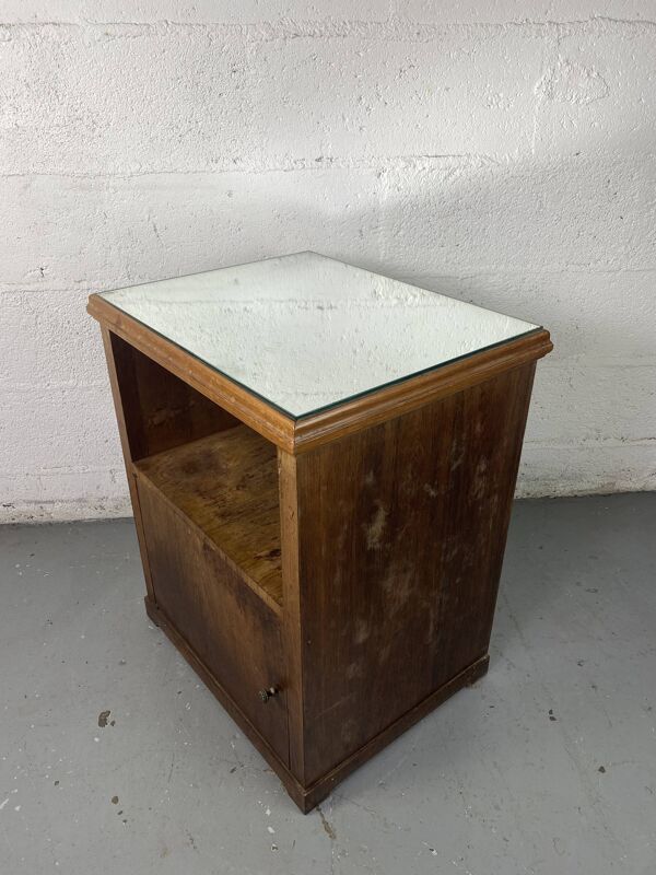 Table de chevet ou  d’appoint avec plateau miroir