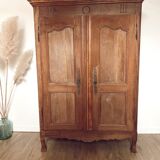 Vintage raw wood cabinet with patina