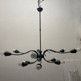 Italian Bronze Green Chandelier 1950’s