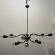 Italian Bronze Green Chandelier 1950’s