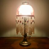 Pair of pink lamps and grapevines
