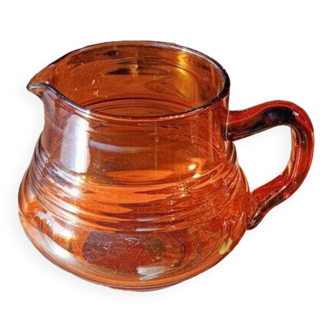 Amber glass carafe pitcher of the brand VerexTrafort Belgian glassware - vintage 30s