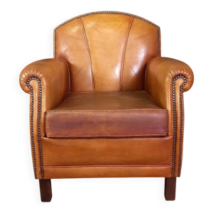 Fauteuil Art-Déco en - peau mouton